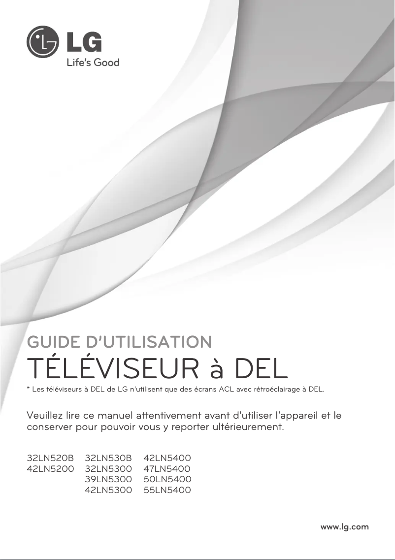 Imagen de la primera página del manual del dispositivo 55LN5400