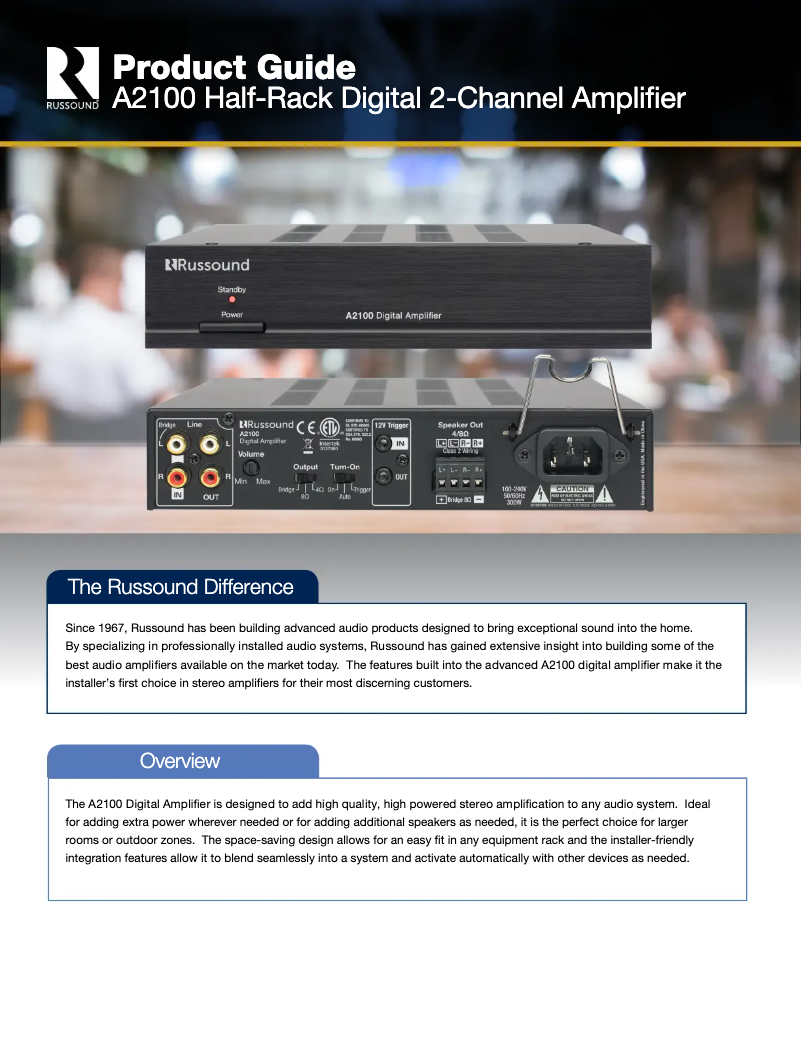 Página 1 del manual Folleto Russound A2100