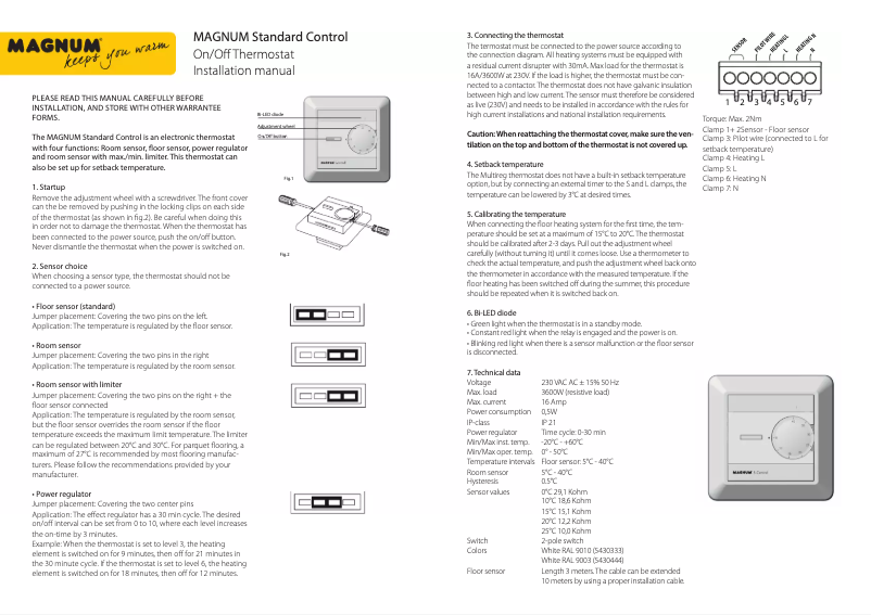 Página 1 del manual Manual de usuario Magnum Standard Control