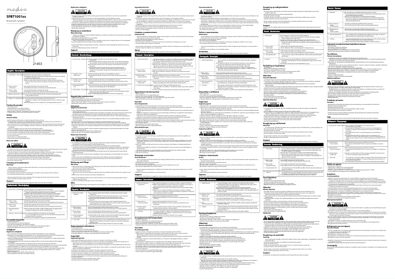 Página 1 del manual Manual de usuario Nedis SPBT1001GY