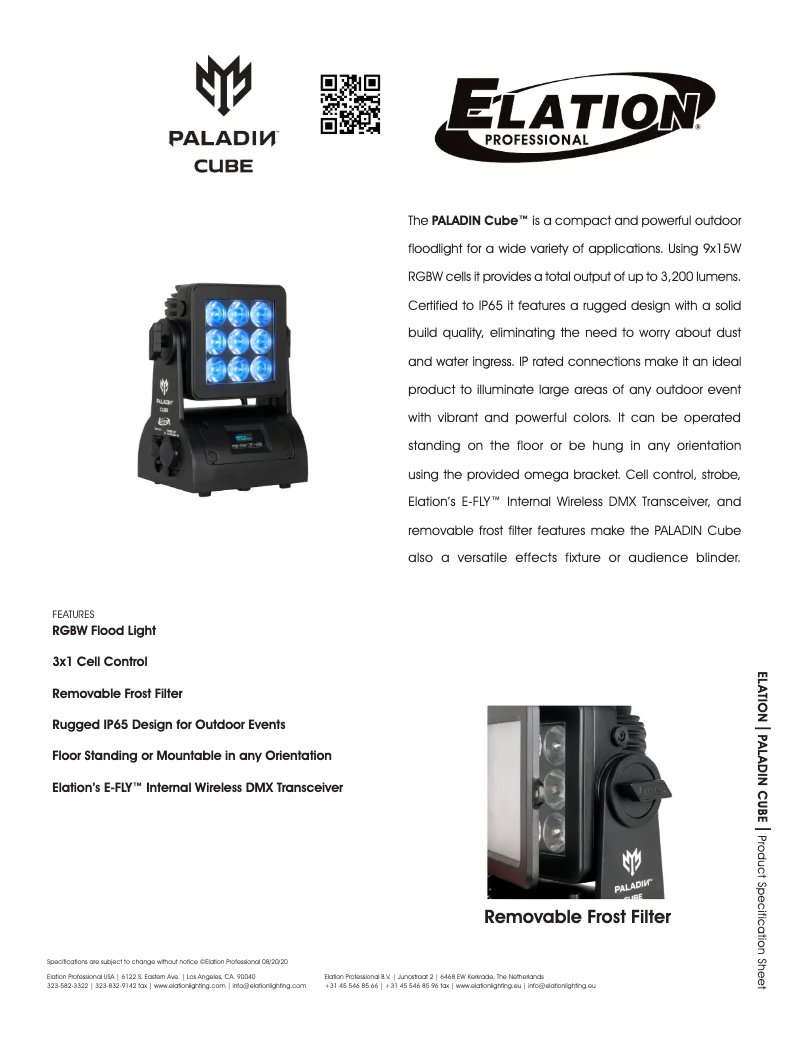 Imagen de la primera página del manual del dispositivo PALADIN CUBE