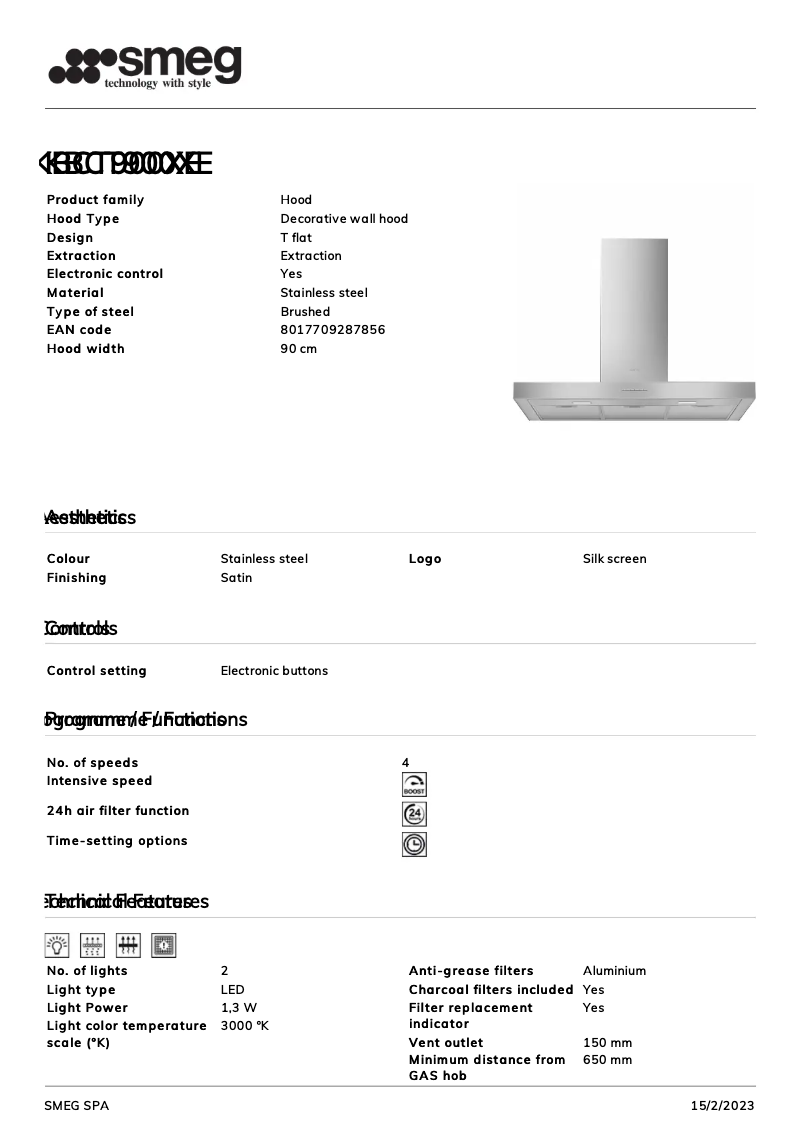 Página 1 del manual Folleto Smeg KBCT900XE