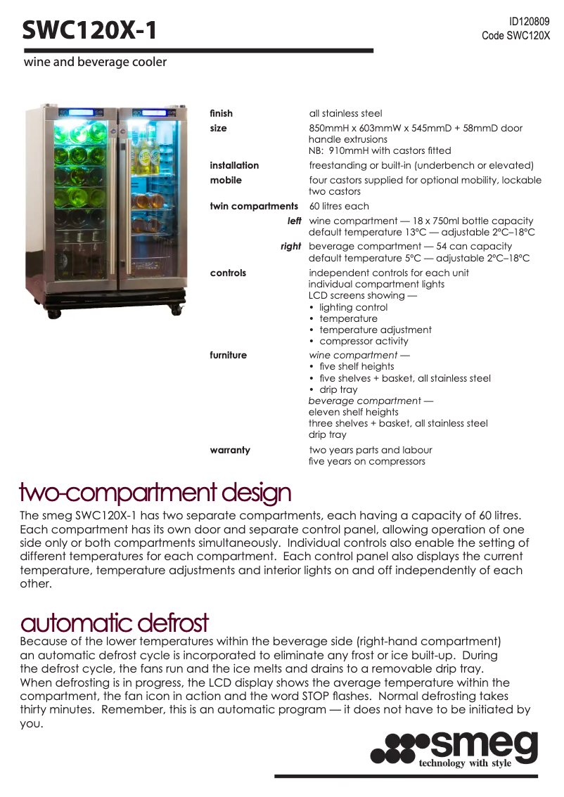 Imagen de la primera página del manual del dispositivo SWC120X-1