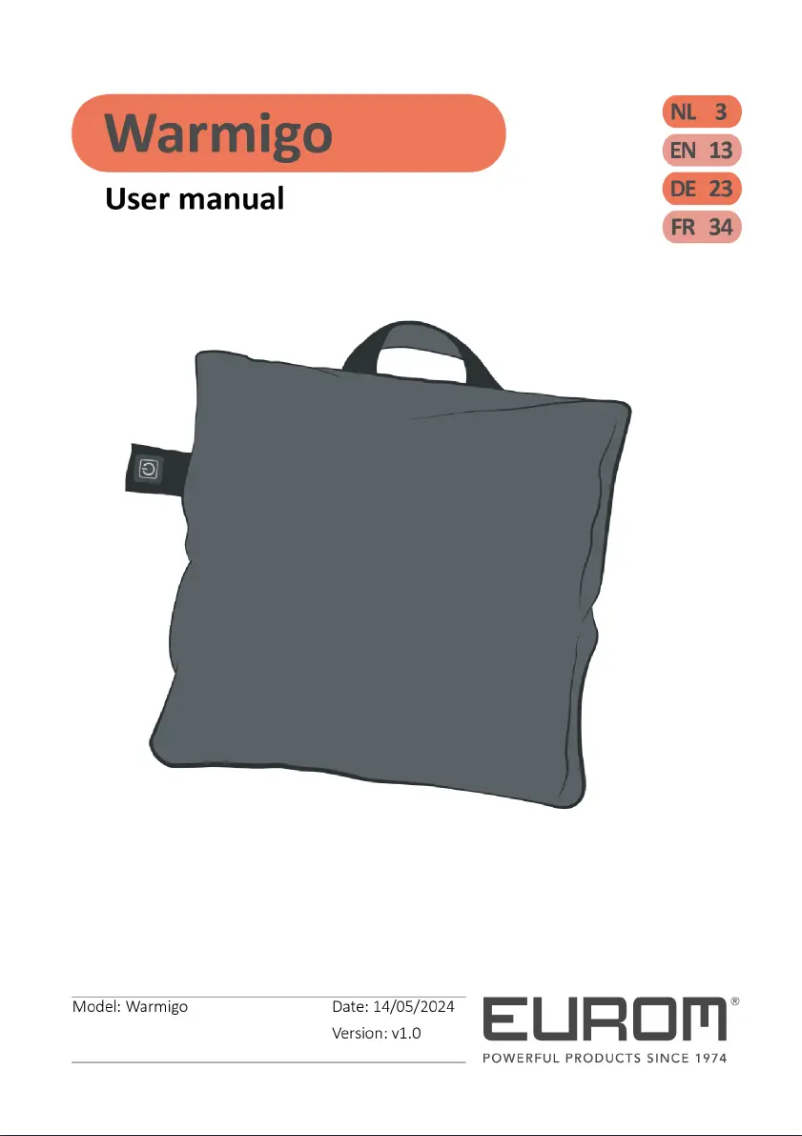 Imagen de la primera página del manual del dispositivo Warmigo