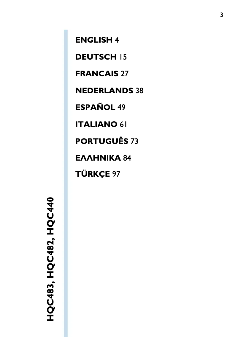 Imagen de la primera página del manual del dispositivo HQC482