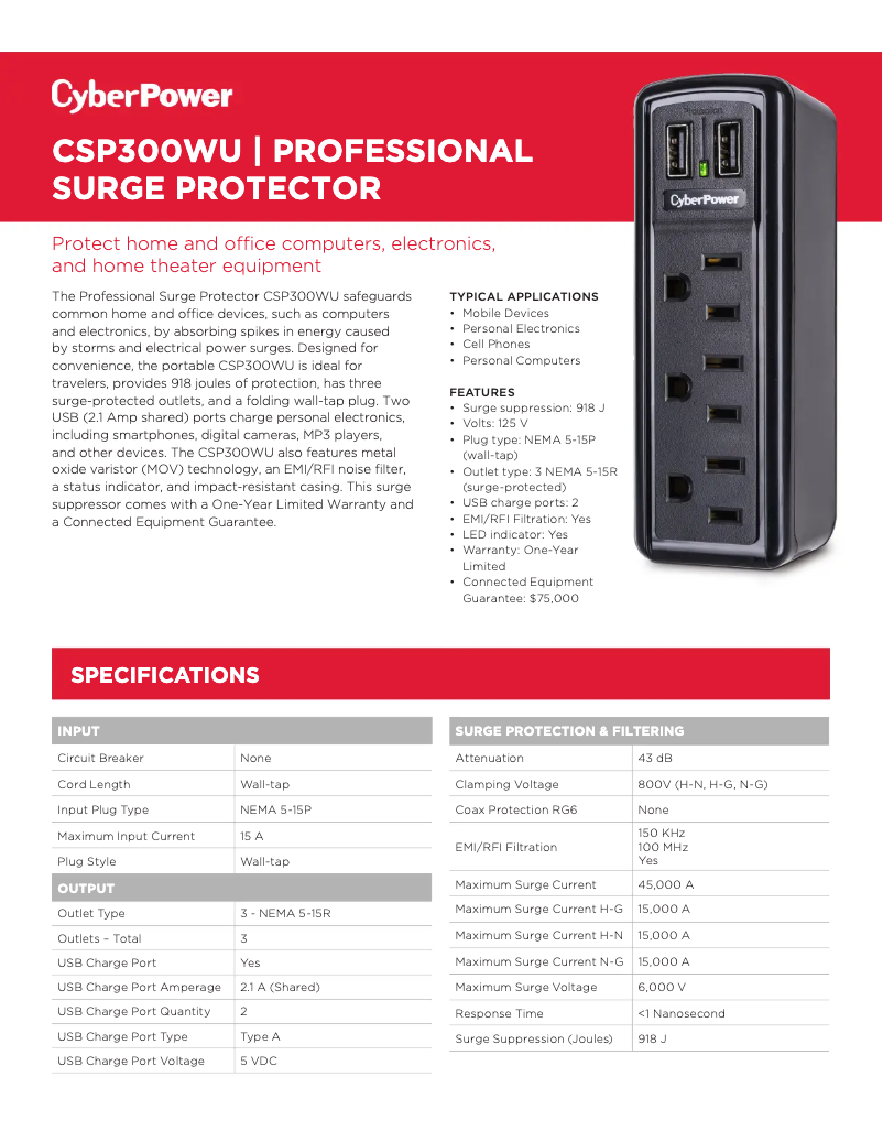 Imagen de la primera página del manual del dispositivo Professional CSP300WU