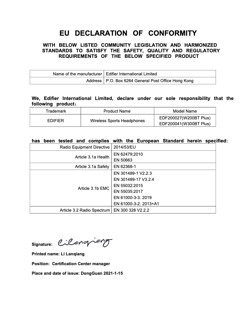 Imagen de la primera página del manual del dispositivo W200BT Plus