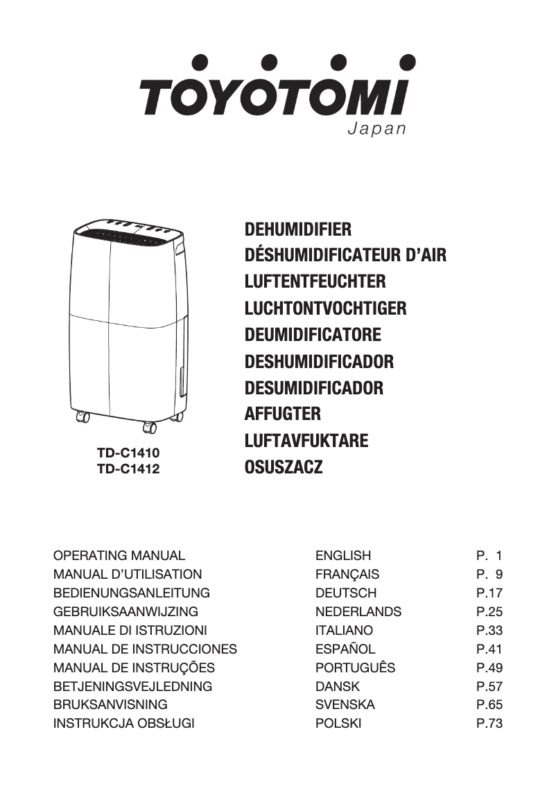Imagen de la primera página del manual del dispositivo TD-C1410