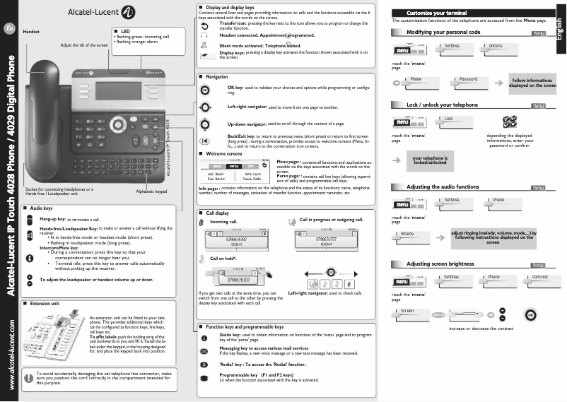 Página 1 del manual Manual de usuario Alcatel-Lucent 4029