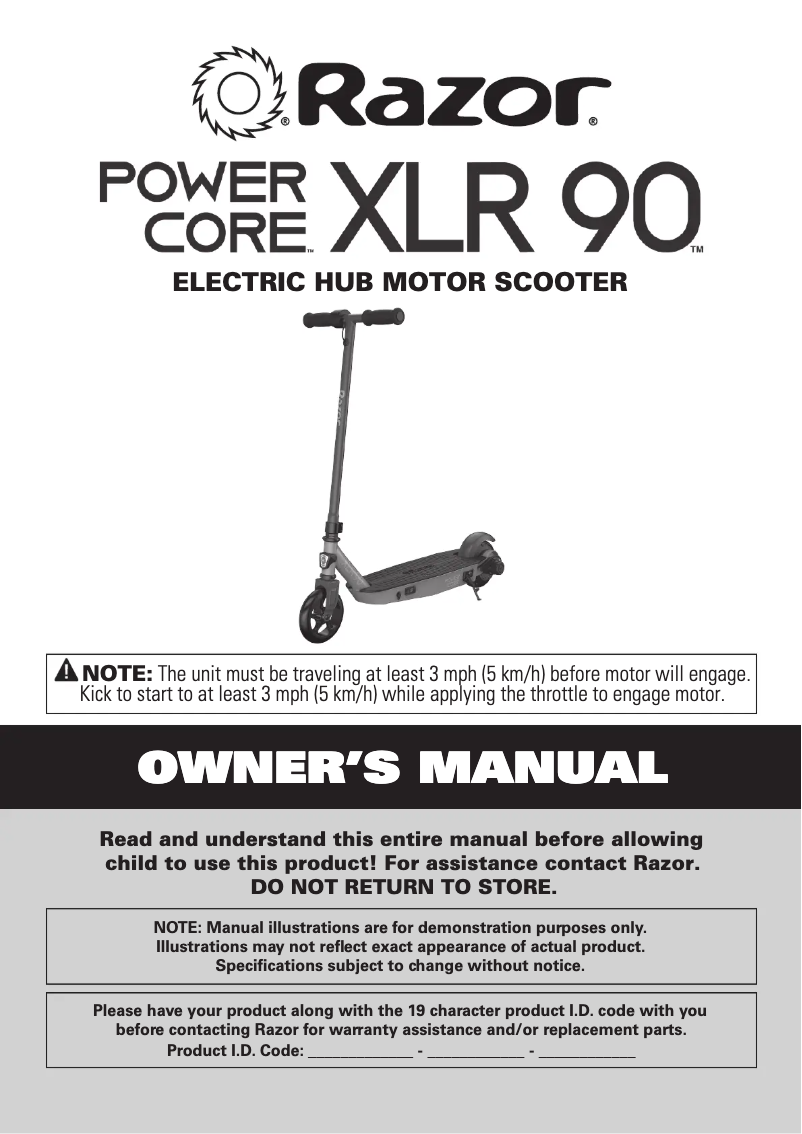 Imagen de la primera página del manual del dispositivo Power Core XLR 90