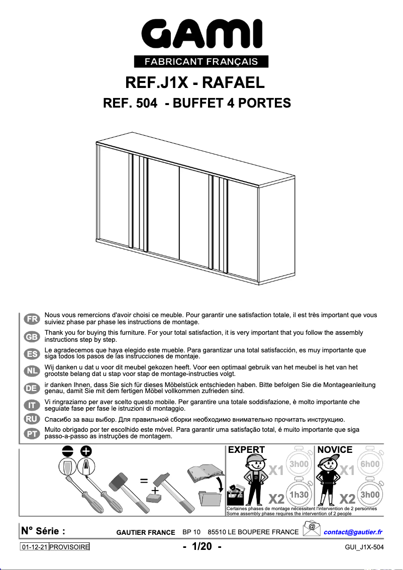 Imagen de la primera página del manual del dispositivo Rafael