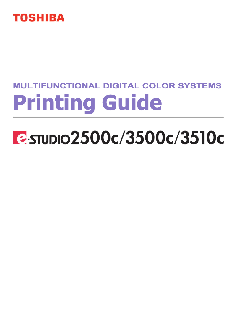 Página nº 1 - Manual de usuario Toshiba e-studio 2500c