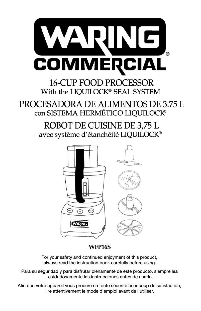 Página 1 del manual Instrucciones / montaje Waring Commercial WFP16S