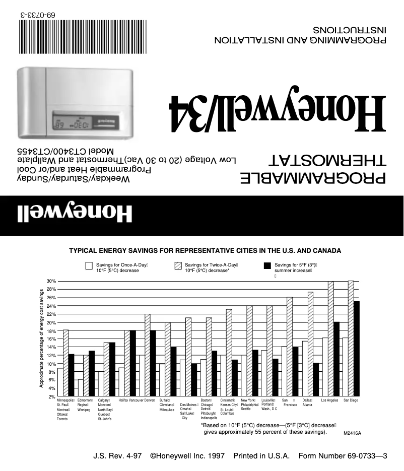 Página 1 del manual Manual de usuario Honeywell MagicStat 34