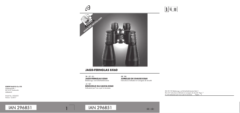 Página 1 del manual Manual de usuario Auriol 8X60 HG03551