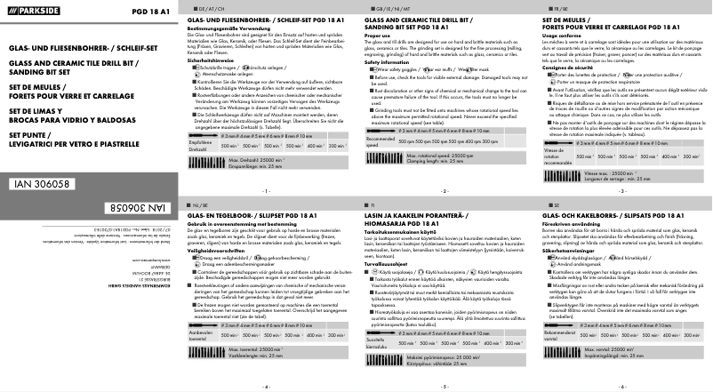 Página 1 del manual Manual de usuario Parkside PGD 18 A1