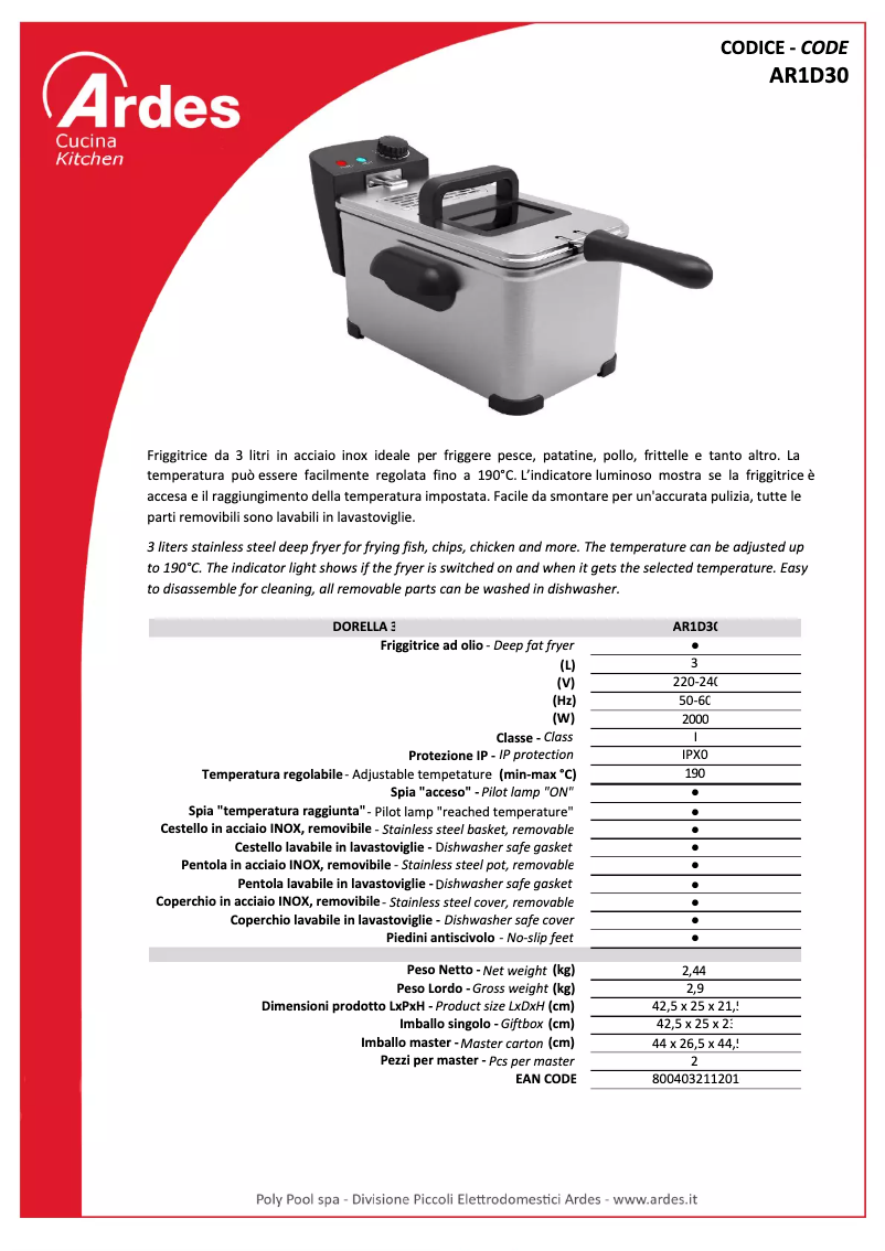 Imagen de la primera página del manual del dispositivo AR1D30