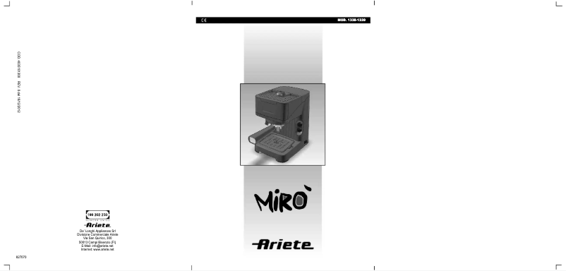 Página 1 del manual Manual de usuario Ariete Miro 1339