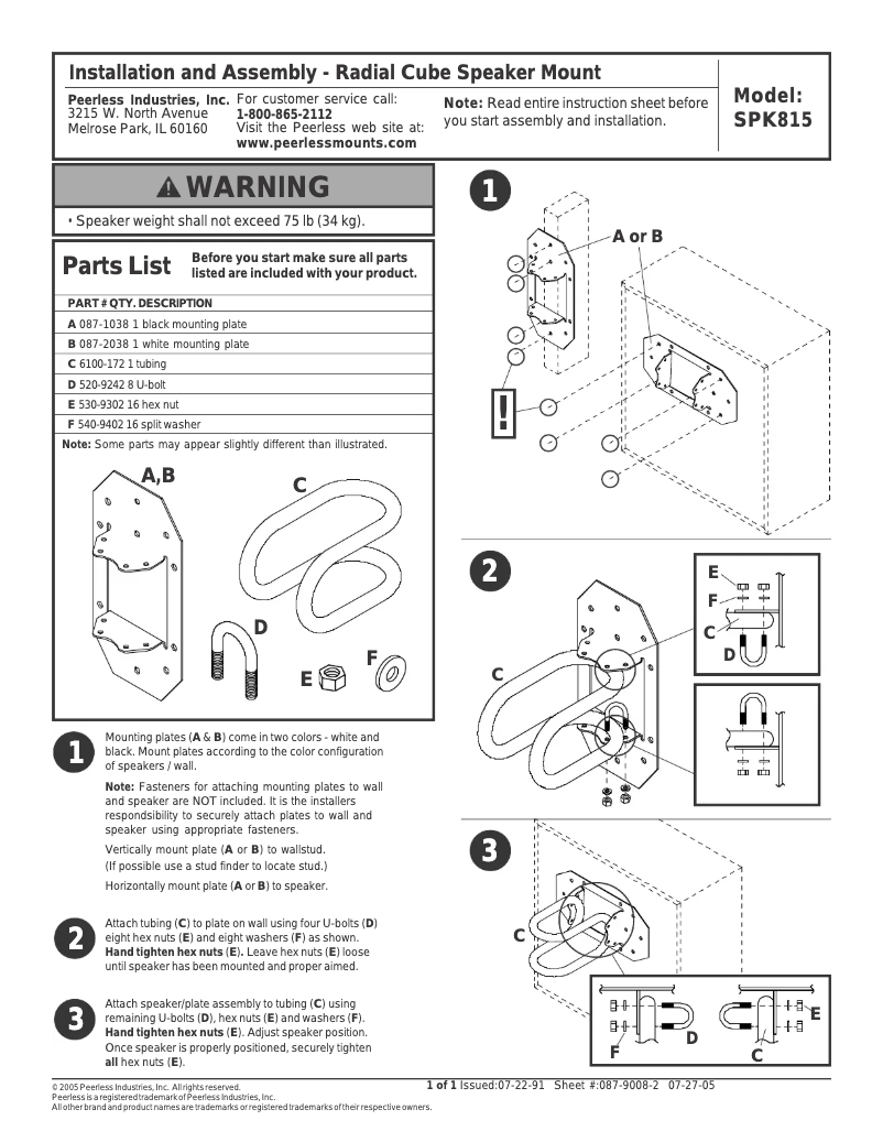Imagen de la primera página del manual del dispositivo SPK815