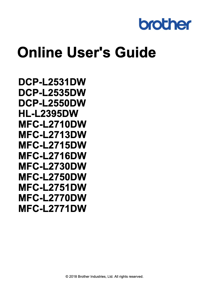 Imagen de la primera página del manual del dispositivo MFC-L2715DW