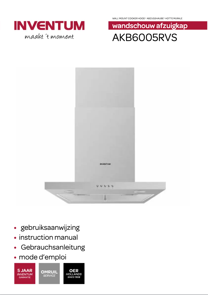 Página 1 del manual Manual de usuario Inventum AKB6005RVS