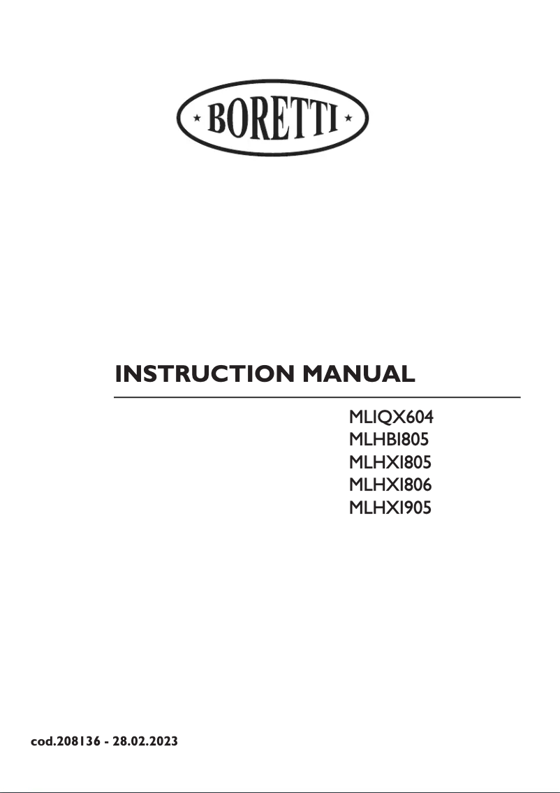 Página nº 1 - Manual de usuario Boretti MLIQX604