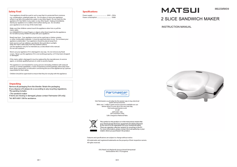 Imagen de la primera página del manual del dispositivo M02SMW09