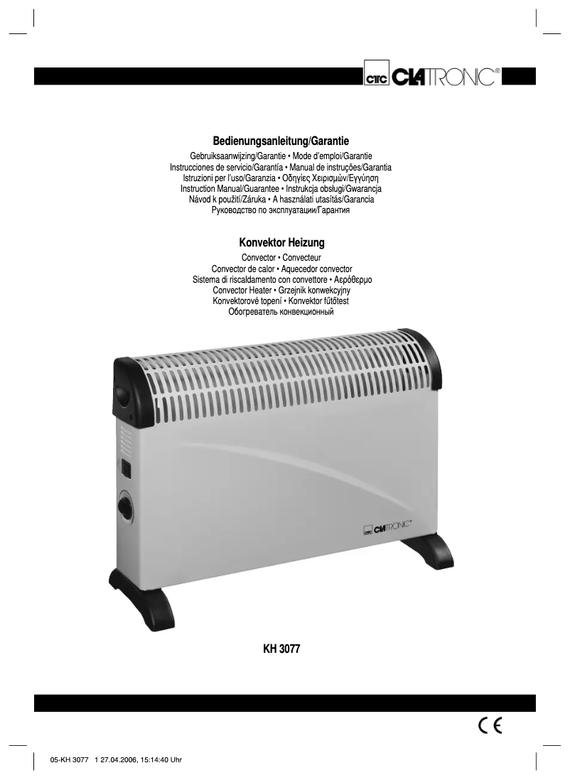 Imagen de la primera página del manual del dispositivo KH 3077