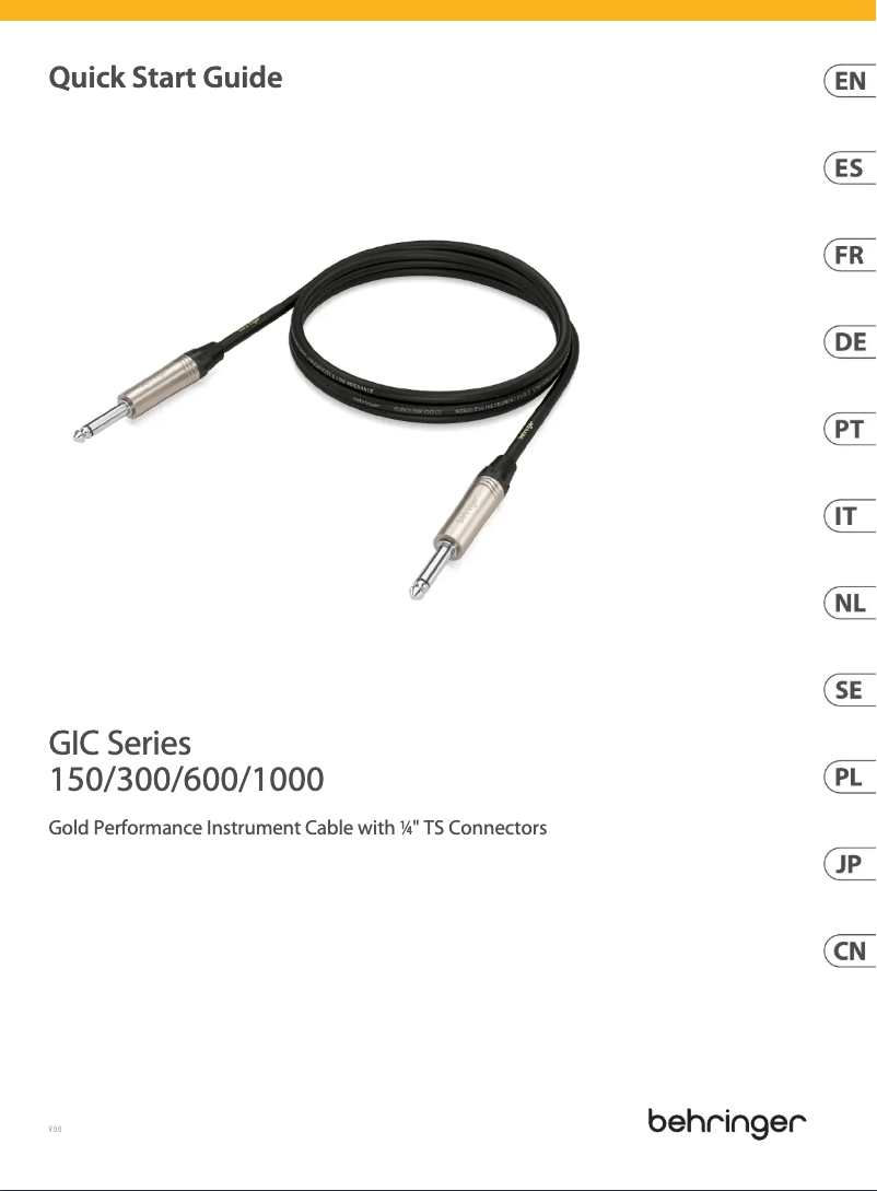 Página 1 del manual Manual de usuario Behringer GIC-600