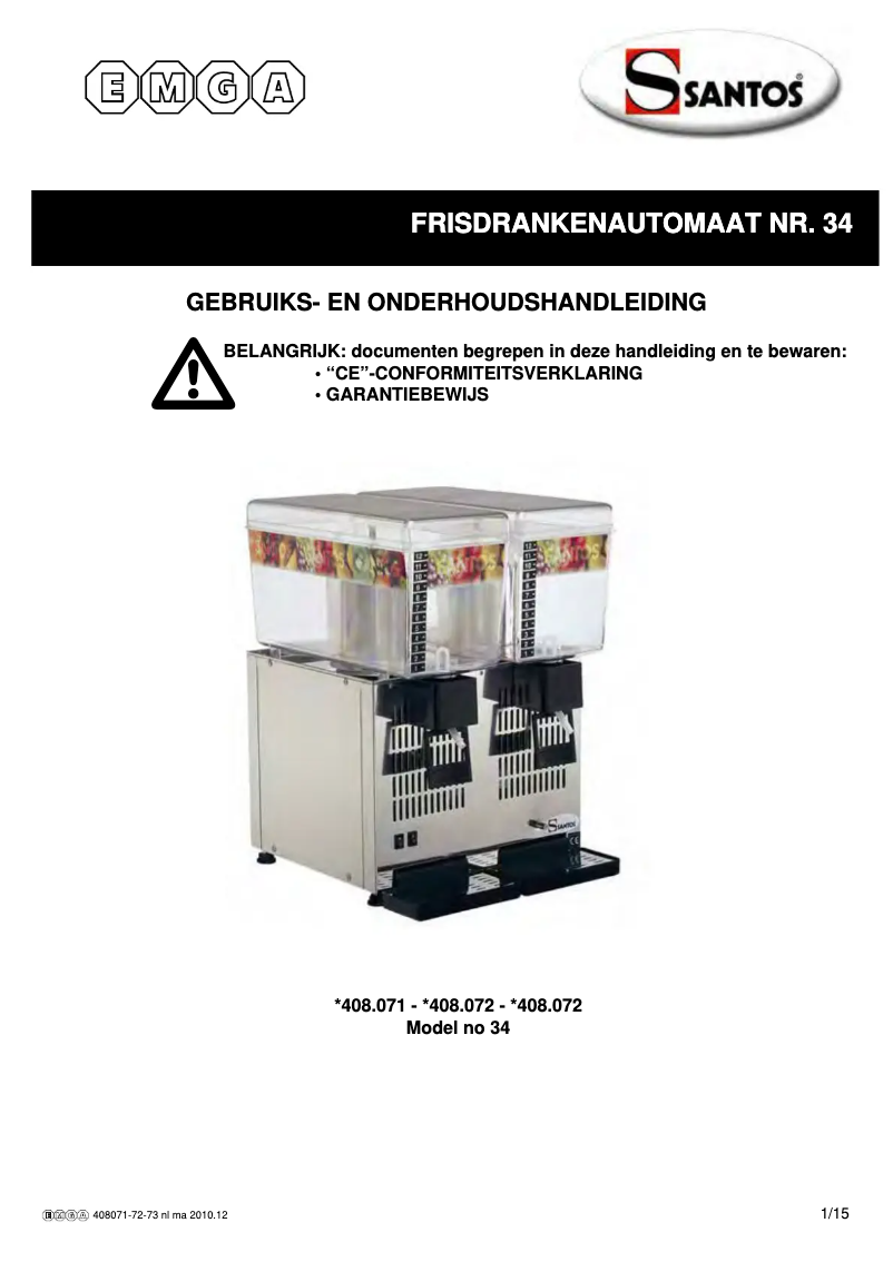 Imagen de la primera página del manual del dispositivo N° 34