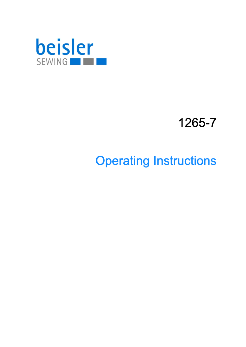 Página nº 1 - Manual de usuario Dürkopp Adler 1265-7