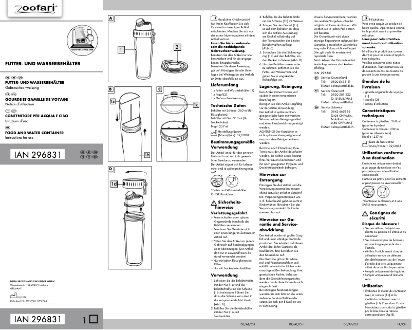 Imagen de la primera página del manual del dispositivo IAN 296831