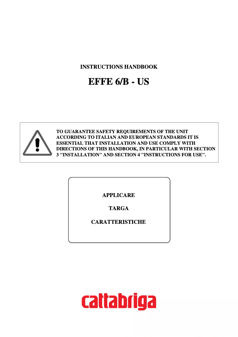 Imagen de la primera página del manual del dispositivo EFFE 6-B