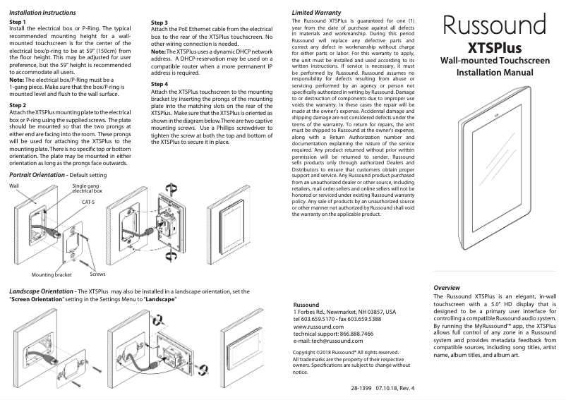 Página 1 del manual Manual de usuario Russound XTSPlus