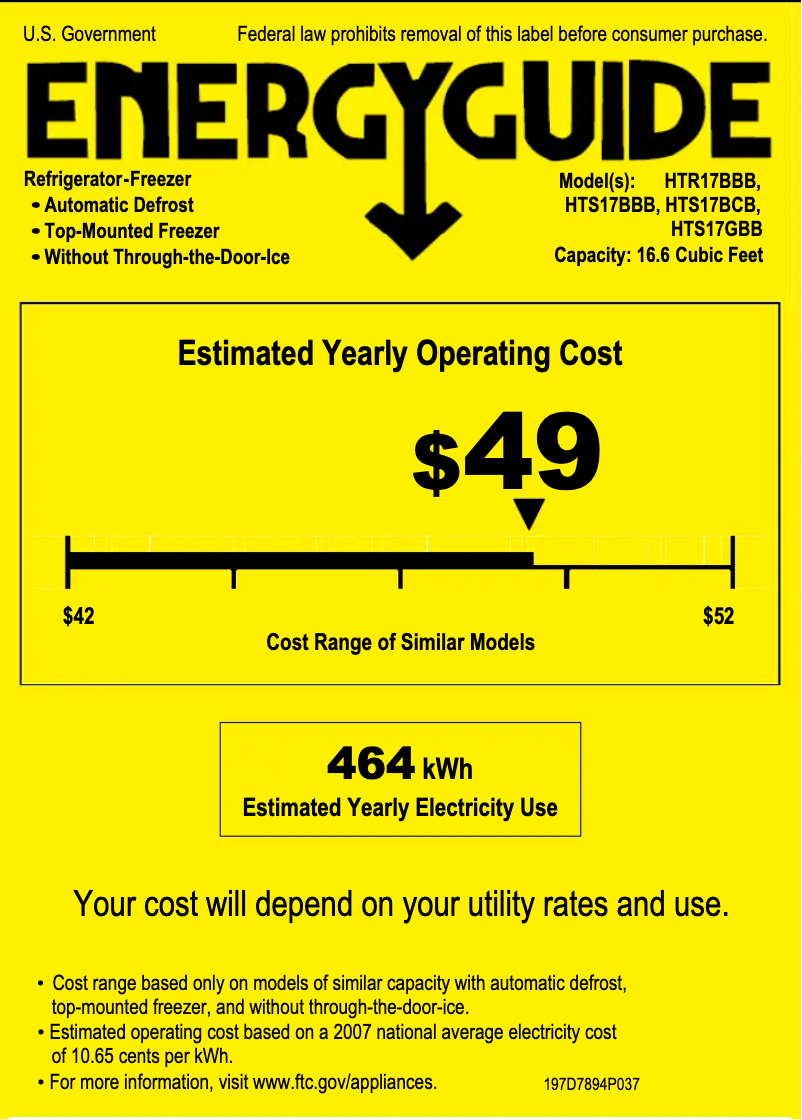 Imagen de la primera página del manual del dispositivo HTS17BCBLWW