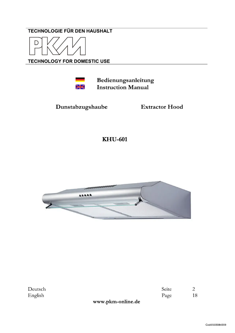 Página 1 del manual Manual de usuario PKM KHU-601