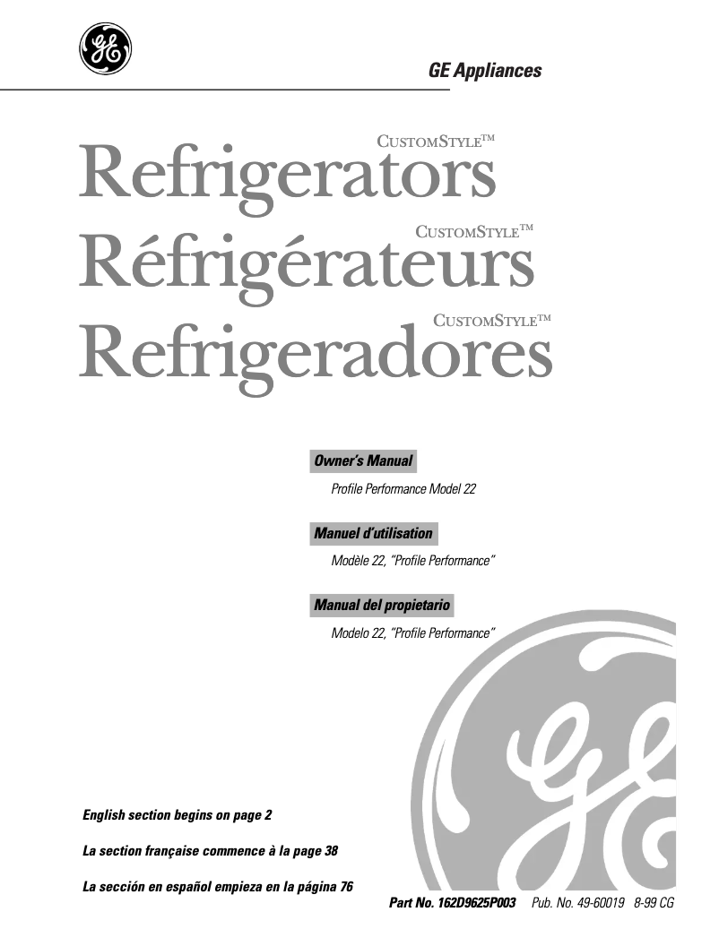 Imagen de la primera página del manual del dispositivo Profile Performance TNX22BACLWW