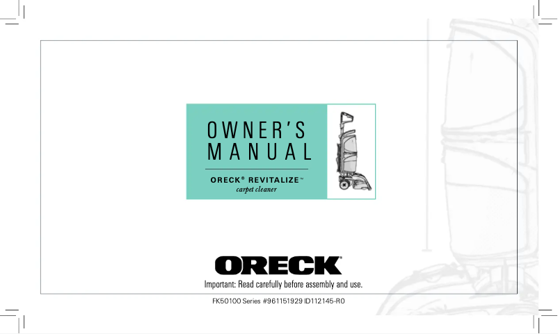 Página 1 del manual Manual de usuario Oreck Revitalize FK50100PC