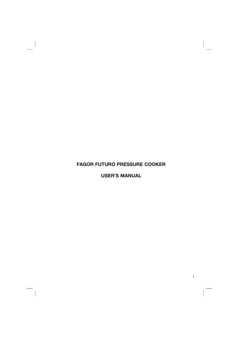 Página 1 del manual Manual de usuario Fagor Futuro