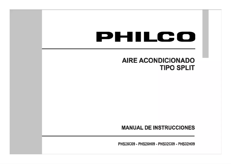 Imagen de la primera página del manual del dispositivo PHS25H09