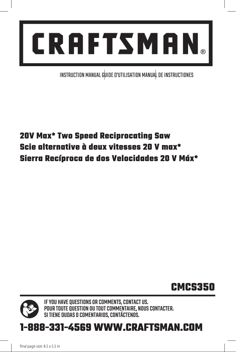 Página 1 del manual Manual de usuario Craftsman CMCS350