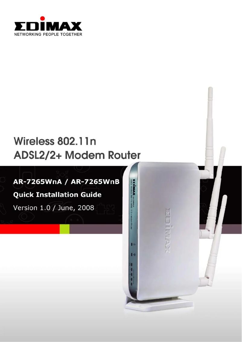 Página nº 1 - Manual de instrucciones Edimax AR-7265WNA