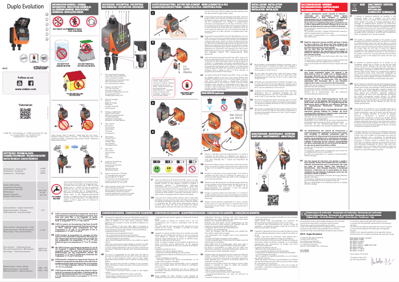 Página 1 del manual Manual de usuario Claber Aquadue Duplo Evolution 8410