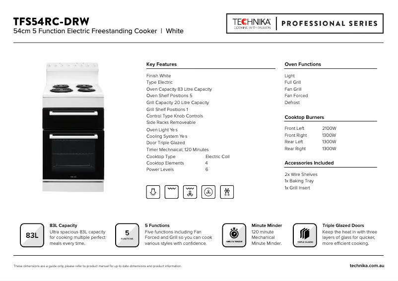 Imagen de la primera página del manual del dispositivo TFS54RC-DRW