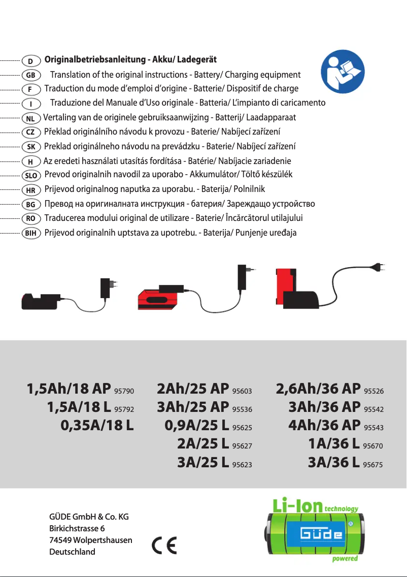 Página 1 del manual Manual de usuario Güde 1.5 Ah/18 AP