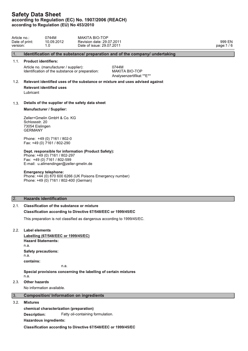 Página 1 del manual Manual de usuario Makita 980008610