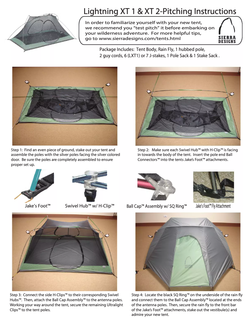 Página 1 del manual Manual de usuario Sierra Designs Lightning XT 2