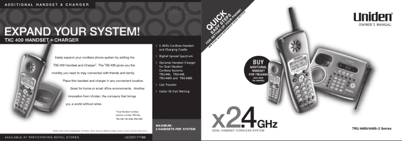 Página 1 del manual Manual de usuario Uniden TRU 4485