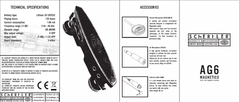 Página 1 del manual Manual de usuario Schertler M-AG6