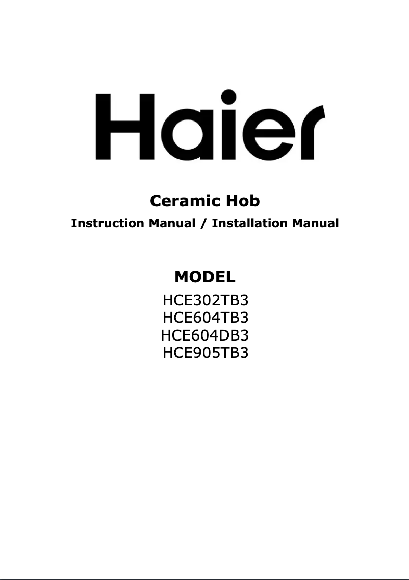 Página nº 1 - Manual de usuario Haier HCE302TB3